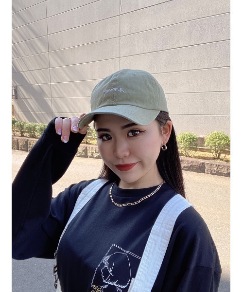 THRASHER（スラッシャー）の「【THRASHER×Mark Gonzales】GONZ 6パネル ローCAP（キャップ・メンズ・ホワイト/ネイビー/ライトブルー/インディゴブルー/ブラック/ベージュ/カーキ・FREE）」の16枚目の写真