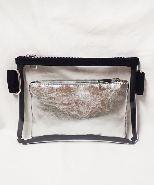 shopnikoniko(ショップニコニコ)の「サコッシュクリアバッグビニールバッグ(ショルダーバッグ・レディース・ブラック・フリー)」の2枚目の写真