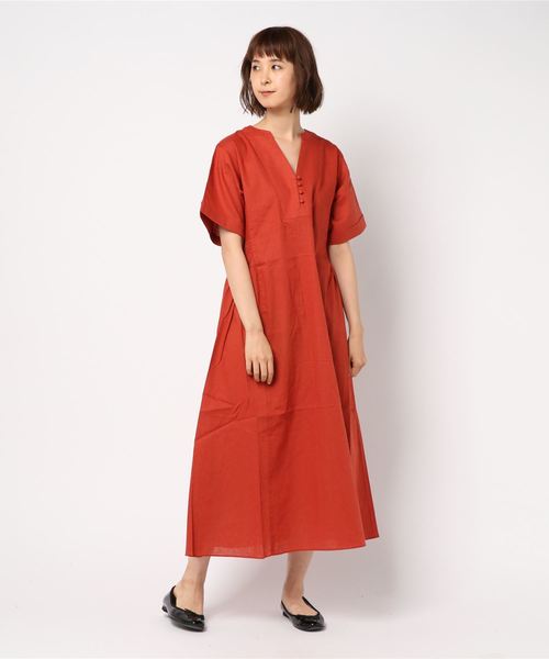 MOUSSY(マウジー)の「WAIST SHIRRING OP(ワンピース・レディース・ブラウン系その他/オレンジ/ライトブラック・FREE)」の8枚目の写真