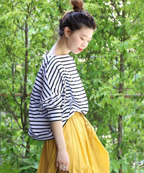 Traditional Weatherwear トラディショナルウェザーウェア の Traditional Weatherwear Js別注ボーダー 10分ｔシャツ Tシャツ カットソー Wear