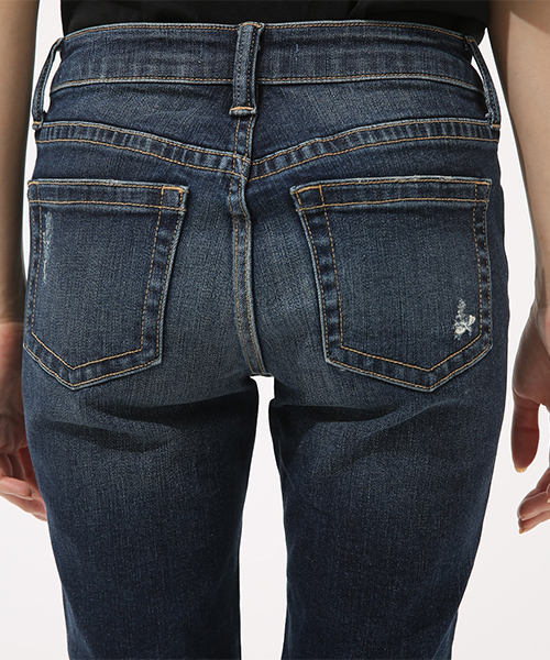 AZUL by moussy（アズールバイマウジー）の「【20190912販売禁止】リペアデニムスキニー（デニムパンツ・レディース・ダークブルー/ブルー・SMALL/X-SMALL/MEDIUM/LARGE）」の10枚目の写真