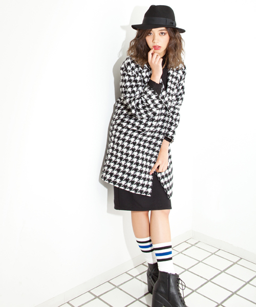 WEGO（ウィゴー）の「WEGO/千鳥柄チェスターコート（ステンカラーコート・レディース・その他1・FREE）」の10枚目の写真