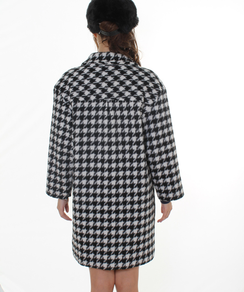 WEGO（ウィゴー）の「WEGO/千鳥柄チェスターコート（ステンカラーコート・レディース・その他1・FREE）」の4枚目の写真
