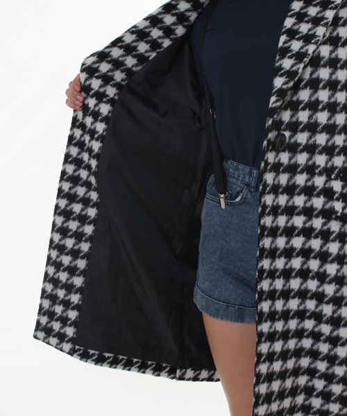 WEGO（ウィゴー）の「WEGO/千鳥柄チェスターコート（ステンカラーコート・レディース・その他1・FREE）」の7枚目の写真