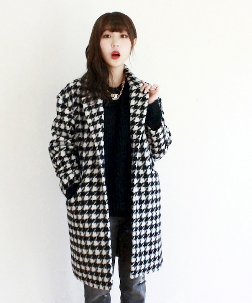 WEGO（ウィゴー）の「WEGO/千鳥柄チェスターコート（ステンカラーコート・レディース・その他1・FREE）」の12枚目の写真