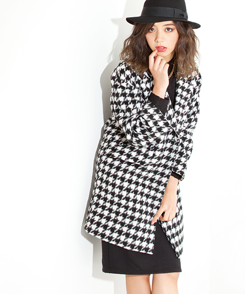 WEGO（ウィゴー）の「WEGO/千鳥柄チェスターコート（ステンカラーコート・レディース・その他1・FREE）」の14枚目の写真