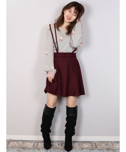 dazzlin（ダズリン）の「サス付フレアスカート（スカート・レディース・ブラック/ベージュ/ボルドー・SMALL/MEDIUM）」の14枚目の写真