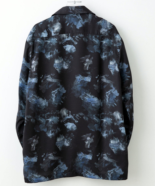 STUDIOUS（ステュディオス）の「【STUDIOUS】ダークドローイングオープンカラーシャツ（シャツ/ブラウス・メンズ・ブラック/ブルー・1/2/3）」の3枚目の写真