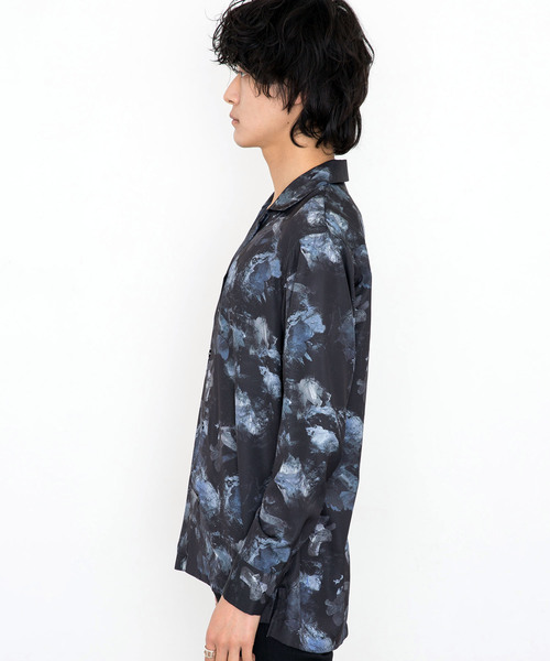 STUDIOUS（ステュディオス）の「【STUDIOUS】ダークドローイングオープンカラーシャツ（シャツ/ブラウス・メンズ・ブラック/ブルー・1/2/3）」の7枚目の写真