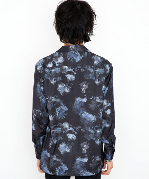 STUDIOUS（ステュディオス）の「【STUDIOUS】ダークドローイングオープンカラーシャツ（シャツ/ブラウス・メンズ・ブラック/ブルー・1/2/3）」の6枚目の写真
