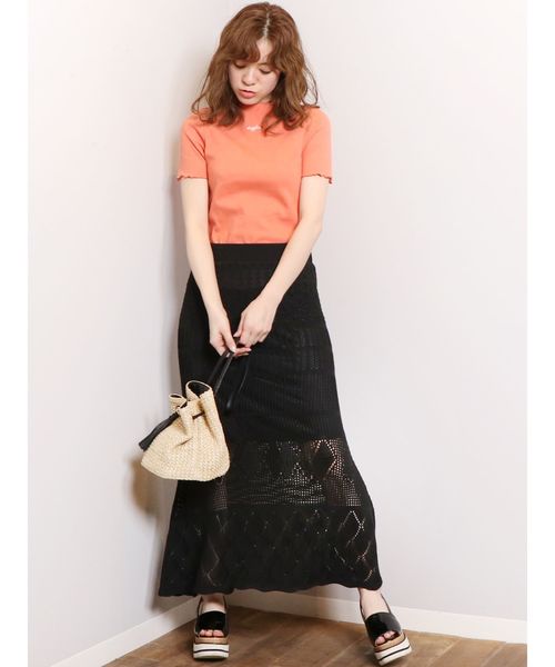 dazzlin（ダズリン）の「カギバリクロシェレースマキシスカート【かぎ針編み】（スカート・レディース・ブラック/ベージュ/グレー/オフホワイト・FREE）」の9枚目の写真