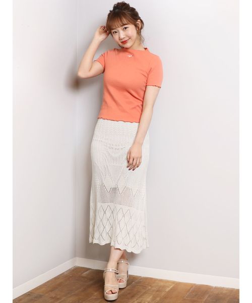 dazzlin（ダズリン）の「カギバリクロシェレースマキシスカート【かぎ針編み】（スカート・レディース・ブラック/ベージュ/グレー/オフホワイト・FREE）」の11枚目の写真