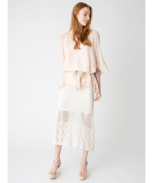 dazzlin（ダズリン）の「カギバリクロシェレースマキシスカート【かぎ針編み】（スカート・レディース・ブラック/ベージュ/グレー/オフホワイト・FREE）」の18枚目の写真