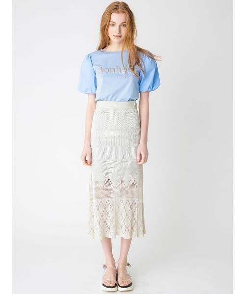 dazzlin（ダズリン）の「カギバリクロシェレースマキシスカート【かぎ針編み】（スカート・レディース・ブラック/ベージュ/グレー/オフホワイト・FREE）」の22枚目の写真