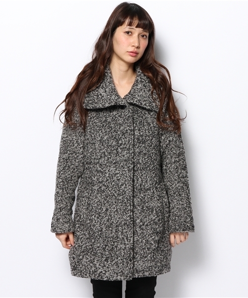 DISCOAT（ディスコート）の「【Discoat】千鳥柄ブルゾン風コート（その他アウター・レディース・ホワイト系その他/チャコールグレー/ベージュ系その他・LARGE/MEDIUM）」の2枚目の写真