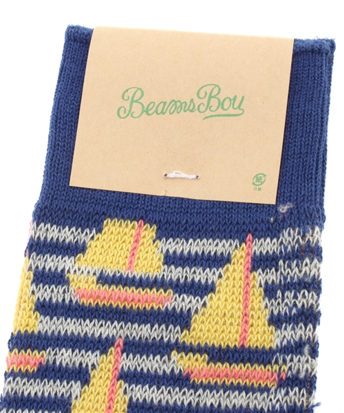 BEAMS BOY(ビームスボーイ)の「BEAMS BOY / ヨット ジャカード クルー(ソックス/靴下・レディース・レッド/オレンジ/ブルー・ONE SIZE)」の4枚目の写真