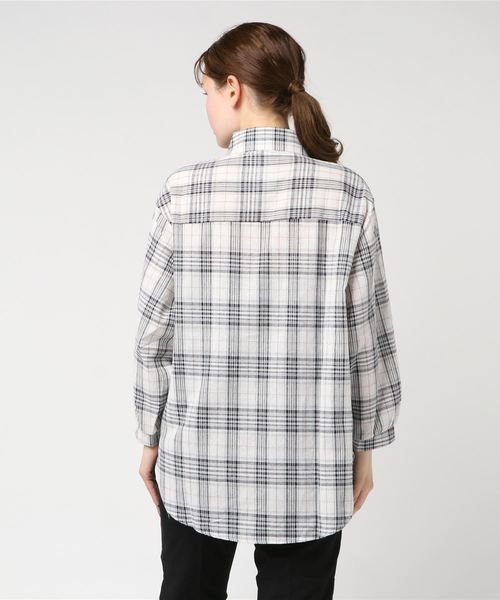 SpRay（スプレイ）の「チェックＢＩＧシャツ（シャツ/ブラウス・レディース・ブラック/ベージュ/オレンジ/ホワイト×ブラック/ホワイト系その他/ホワイト系その他2・FREE）」の8枚目の写真