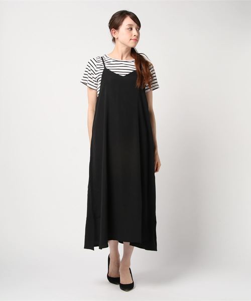 VENCEEXCHANGE(ヴァンスエクスチェンジ)の「Tシャツ*キャミワンピースセット(ワンピース・レディース・ブラック/ライトカーキ/ブラウン・M)」の5枚目の写真