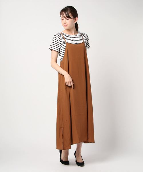 VENCEEXCHANGE(ヴァンスエクスチェンジ)の「Tシャツ*キャミワンピースセット(ワンピース・レディース・ブラック/ライトカーキ/ブラウン・M)」の10枚目の写真