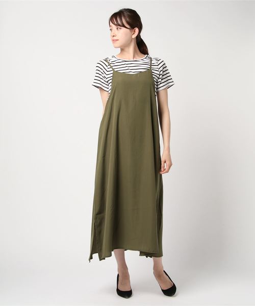 VENCEEXCHANGE(ヴァンスエクスチェンジ)の「Tシャツ*キャミワンピースセット(ワンピース・レディース・ブラック/ライトカーキ/ブラウン・M)」の7枚目の写真