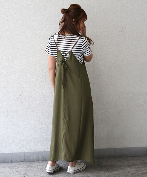 VENCEEXCHANGE(ヴァンスエクスチェンジ)の「Tシャツ*キャミワンピースセット(ワンピース・レディース・ブラック/ライトカーキ/ブラウン・M)」の6枚目の写真