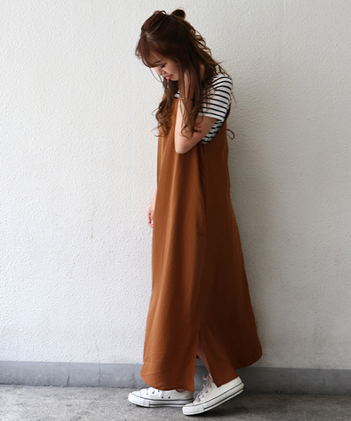 VENCEEXCHANGE(ヴァンスエクスチェンジ)の「Tシャツ*キャミワンピースセット(ワンピース・レディース・ブラック/ライトカーキ/ブラウン・M)」の13枚目の写真