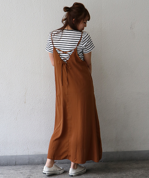 VENCEEXCHANGE(ヴァンスエクスチェンジ)の「Tシャツ*キャミワンピースセット(ワンピース・レディース・ブラック/ライトカーキ/ブラウン・M)」の12枚目の写真