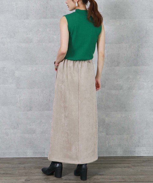 HER CLOSET(ハークローゼット)の「【HERCLOSET】ハイツイストハイネックノースリーブベーシックニット(ニット/セーター・レディース・ブラック/ベージュ/オフホワイト/ブルー/グリーン/テラコッタ/ラベンダー・M)」の9枚目の写真