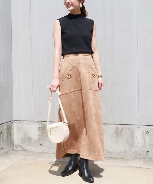HER CLOSET(ハークローゼット)の「【HERCLOSET】ハイツイストハイネックノースリーブベーシックニット(ニット/セーター・レディース・ブラック/ベージュ/オフホワイト/ブルー/グリーン/テラコッタ/ラベンダー・M)」の16枚目の写真