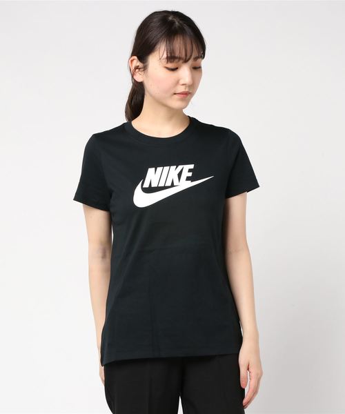 NIKE(ナイキ)の「ナイキ NIKE ウィメンズ エッセンシャル アイコン フューチュラ L/S Tシャツ BV6170(Tシャツ/カットソー・レディース・ブラック/ホワイト/ベビーピンク・S/M/L/XL)」の2枚目の写真