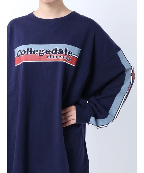 Ungrid(アングリッド)の「CollegedaleロゴロングスリーブTee(Tシャツ/カットソー・レディース・ネイビー/ブラウン/オフホワイト・FREE)」の10枚目の写真