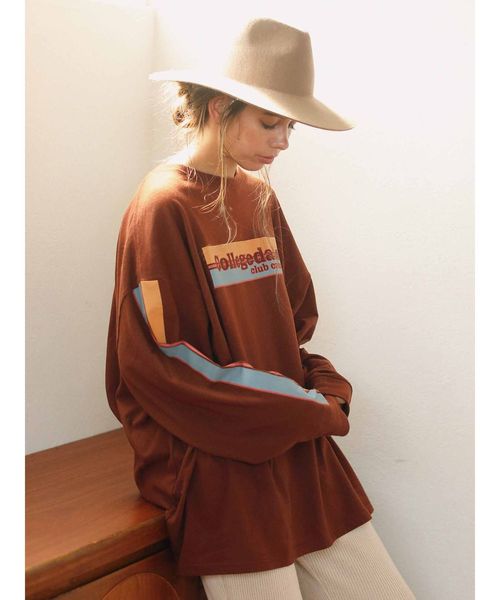 Ungrid(アングリッド)の「CollegedaleロゴロングスリーブTee(Tシャツ/カットソー・レディース・ネイビー/ブラウン/オフホワイト・FREE)」の21枚目の写真