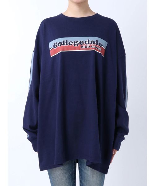 Ungrid(アングリッド)の「CollegedaleロゴロングスリーブTee(Tシャツ/カットソー・レディース・ネイビー/ブラウン/オフホワイト・FREE)」の19枚目の写真