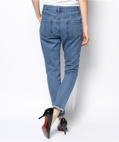 WEGO（ウィゴー）の「WEGO/ デニムダメージボーイズパンツ（デニムパンツ・レディース・オフホワイト/ブラック/インディゴブルー・MEDIUM/LARGE）」の14枚目の写真