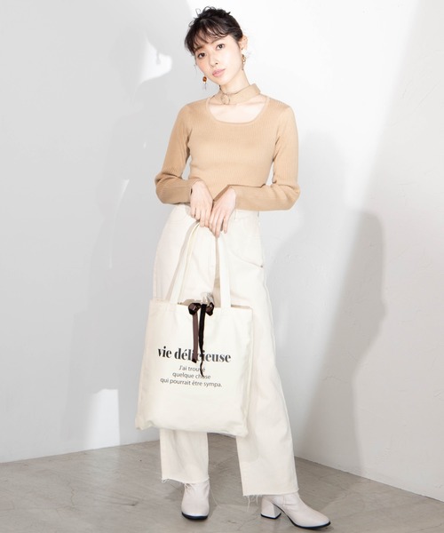 WEGO（ウィゴー）の「WEGO/キャンバスレタリングロゴトートバッグ（トートバッグ・レディース・ホワイト系その他・FREE）」の11枚目の写真