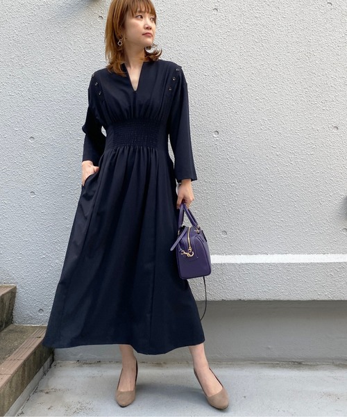 PICCIN(ピッチン)の「オープンショルダーワンピース(ワンピース・レディース・ネイビー/カーキ・MEDIUM)」の3枚目の写真