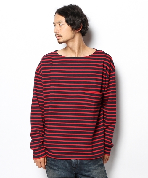 And A（アンドエー）の「French BIG L/S T (LABRAT)（Tシャツ/カットソー・メンズ・ホワイト/ネイビー・SMALL/MEDIUM）」の2枚目の写真