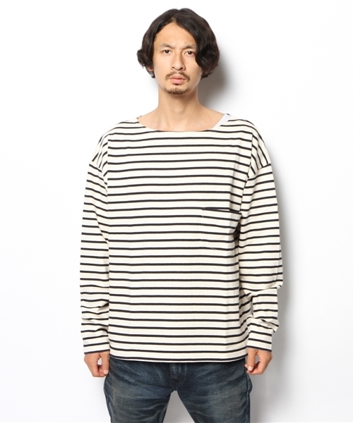 And A（アンドエー）の「French BIG L/S T (LABRAT)（Tシャツ/カットソー・メンズ・ホワイト/ネイビー・SMALL/MEDIUM）」の8枚目の写真