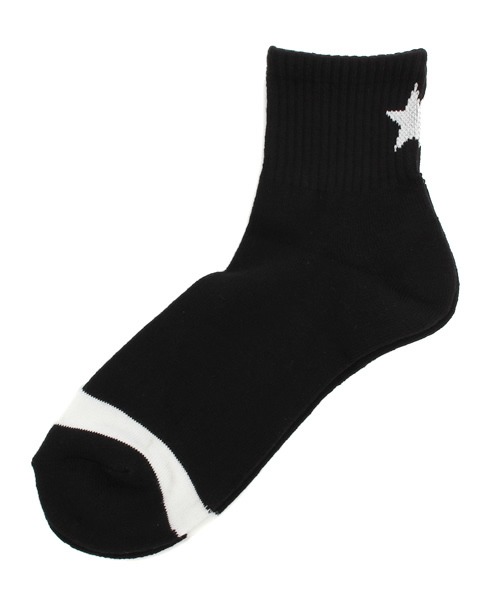WEGO(ウィゴー)の「WEGO/ワンスターソックス(ソックス/靴下・メンズ・ホワイト/ブラック・FREE)」の1枚目の写真