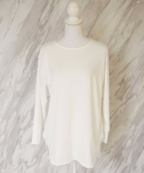 M y u（ミュー）の「ロング丈シャツデザインカット（Tシャツ/カットソー・レディース・ホワイト・MEDIUM）」の9枚目の写真