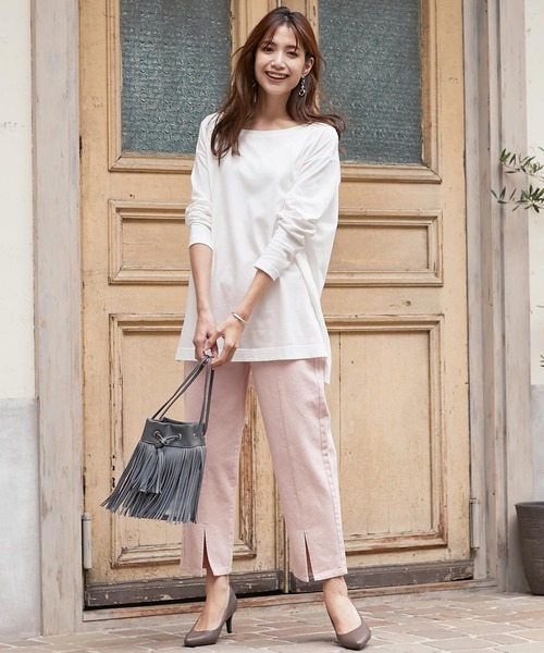 KOBE LETTUCE（コウベレタス）の「フリンジラウンドバッグ（ハンドバッグ・レディース・アイボリー/グレー/イエロー/グレイッシュベージュ・FREE）」の10枚目の写真