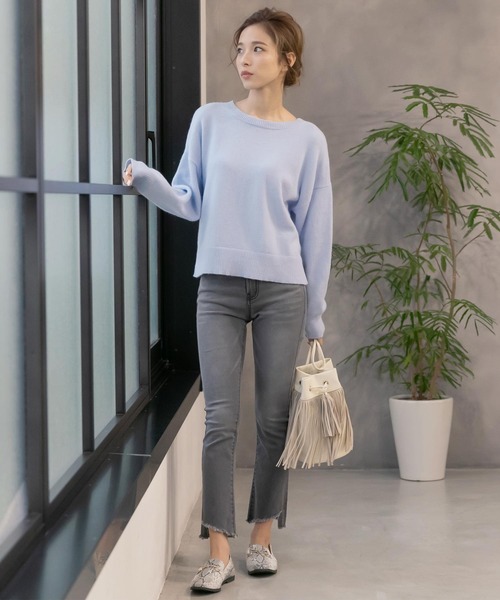 KOBE LETTUCE（コウベレタス）の「フリンジラウンドバッグ（ハンドバッグ・レディース・アイボリー/グレー/イエロー/グレイッシュベージュ・FREE）」の8枚目の写真