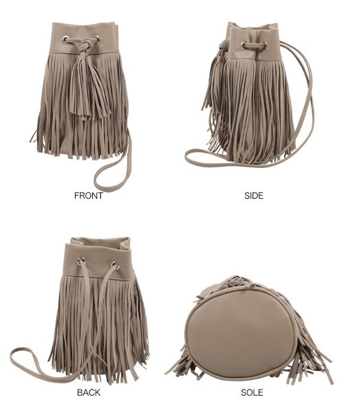 KOBE LETTUCE（コウベレタス）の「フリンジラウンドバッグ（ハンドバッグ・レディース・アイボリー/グレー/イエロー/グレイッシュベージュ・FREE）」の18枚目の写真