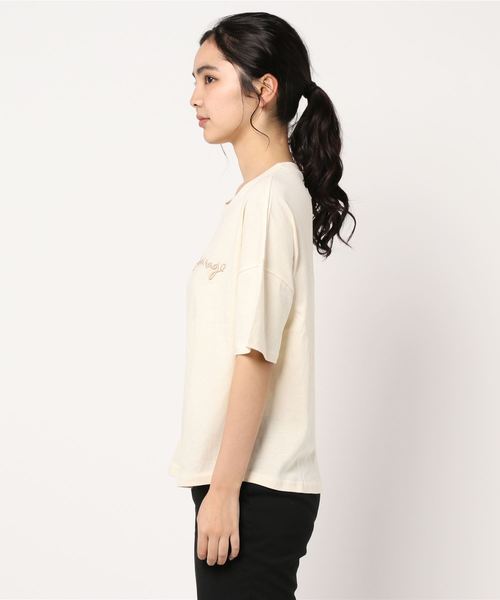reca（レカ）の「筆記体刺繍半袖 ロゴT（Tシャツ/カットソー・レディース・ホワイト/ブラック/アイボリー/グリーン系その他・FREE）」の5枚目の写真