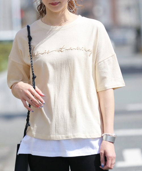 reca（レカ）の「筆記体刺繍半袖 ロゴT（Tシャツ/カットソー・レディース・ホワイト/ブラック/アイボリー/グリーン系その他・FREE）」の22枚目の写真