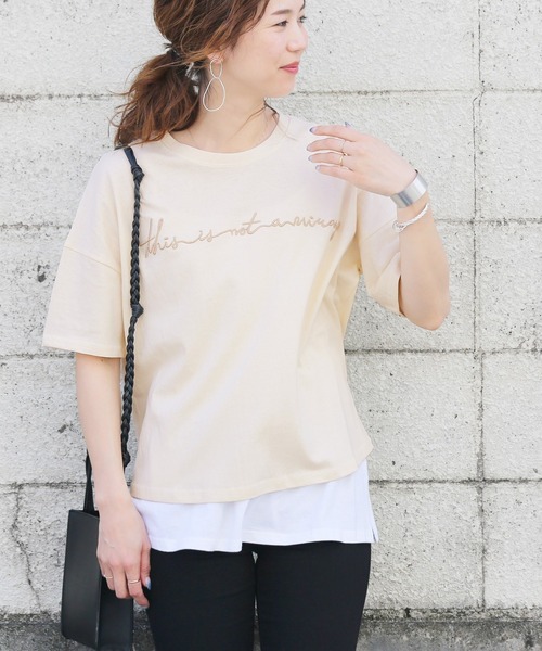 reca（レカ）の「筆記体刺繍半袖 ロゴT（Tシャツ/カットソー・レディース・ホワイト/ブラック/アイボリー/グリーン系その他・FREE）」の21枚目の写真