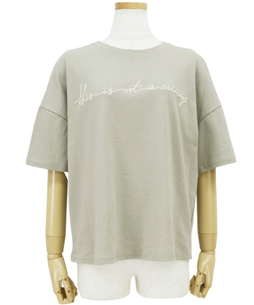 reca（レカ）の「筆記体刺繍半袖 ロゴT（Tシャツ/カットソー・レディース・ホワイト/ブラック/アイボリー/グリーン系その他・FREE）」の13枚目の写真