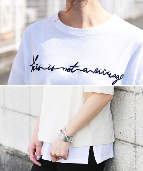 reca（レカ）の「筆記体刺繍半袖 ロゴT（Tシャツ/カットソー・レディース・ホワイト/ブラック/アイボリー/グリーン系その他・FREE）」の10枚目の写真
