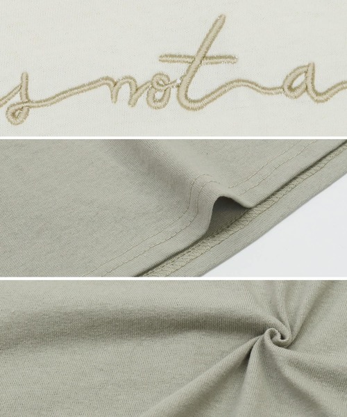reca（レカ）の「筆記体刺繍半袖 ロゴT（Tシャツ/カットソー・レディース・ホワイト/ブラック/アイボリー/グリーン系その他・FREE）」の9枚目の写真