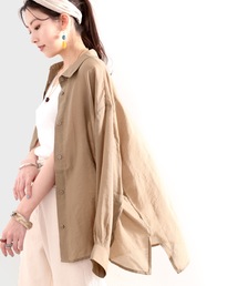 classicalelf | シースルー 無地ミドル丈シアービッグシャツ(長袖)(シャツ/ブラウス)